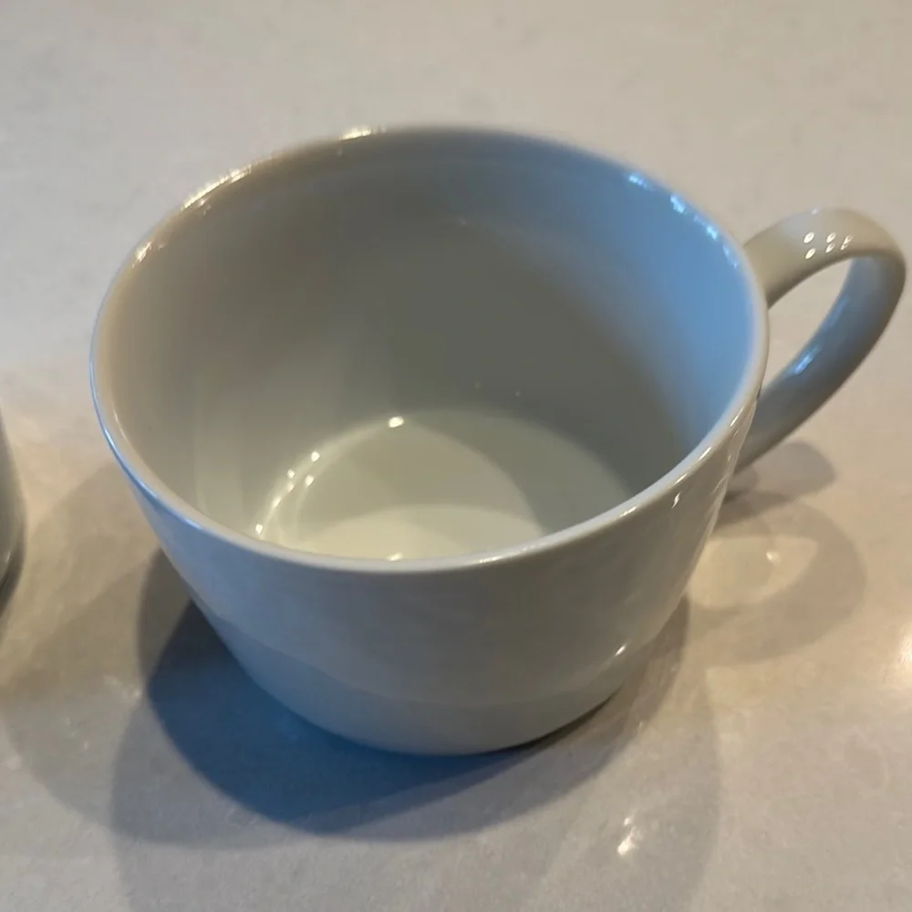 Crate&Barrel Mercer White Mugs